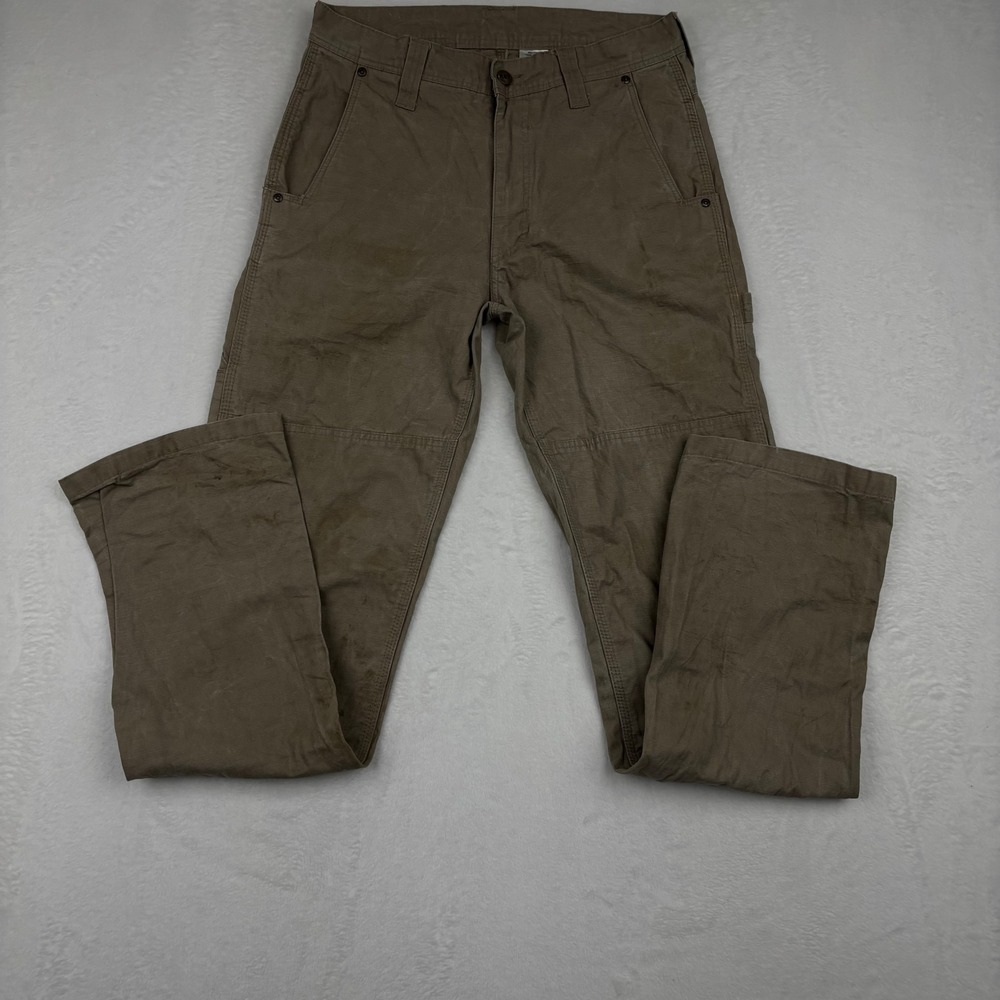 Key Industries Mens Brown Double Knee Carpenter Work Pants 30x34 Straight Leg